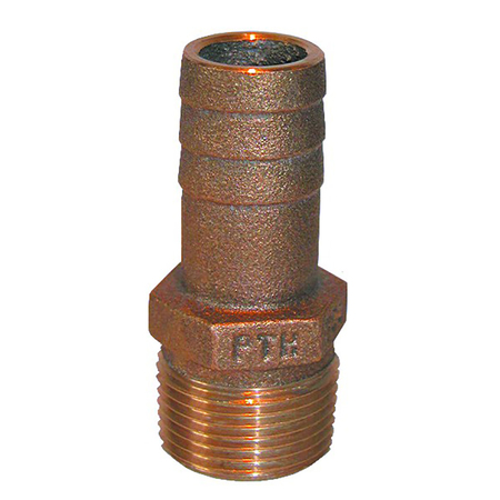 GROCO 1/2" NPT x 1/2" or 5/8" ID Bronze Pipe to Hose Straight Fitting PTH-5062